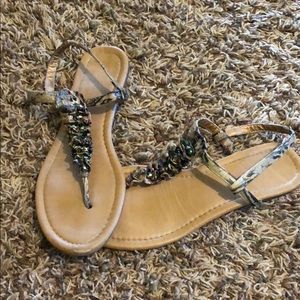 Snake print sandals!